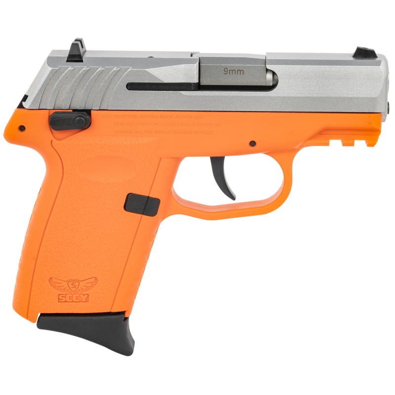 SCCY Industries CPX1TTORG3 CPX1 Gen3 9mm Luger 101 3.10 Orange Polymer wPicatinny Rail Serrated SS Slide Orange Polymer Grip