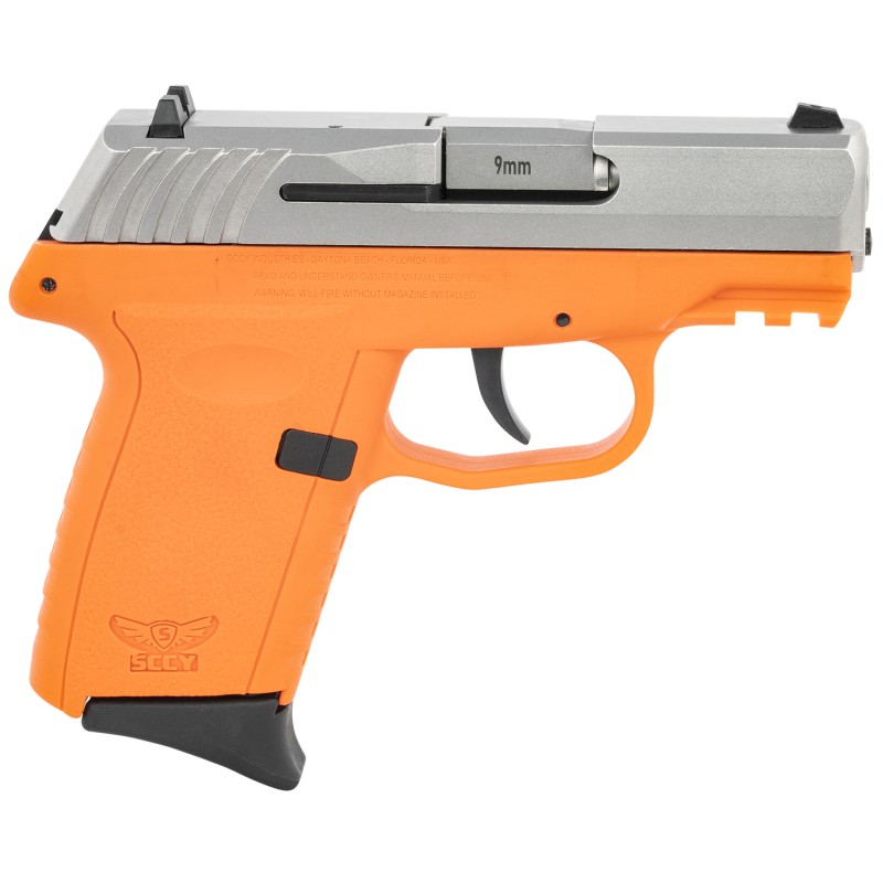 SCCY Industries CPX2TTORG3 CPX2 Gen3 9mm Luger Caliber with 3.10 Barrel 101 Capacity Orange Finish Picatinny Rail Frame Serrated