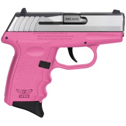 SCCY Industries CPX3TTPK CPX3  SubCompact Frame 380 ACP 101 3.10 Stainless Quadlock Barrel Serrated Stainless Steel Slide Pink P