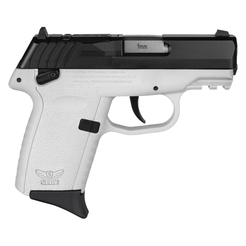 SCCY Industries CPX1CBWTRDRG3 CPX1 Gen3 RDR 9mm Luger 101 3.10 White Polymer wPicatinny Rail Serrated Black Nitride SS Slide Whi