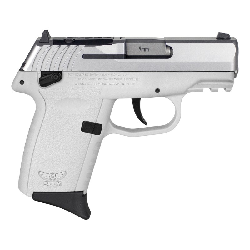 SCCY Industries CPX1TTWTRDRG3 CPX1 Gen3 RDR 9mm Luger 101 3.10 White Polymer wPicatinny Rail Serrated SS Slide White Polymer Gri