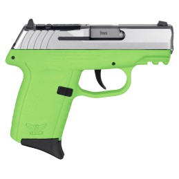 SCCY Industries CPX2TTLGRDRG3 CPX2 Gen3 RD 9mm Luger 101 3.10 Lime Green Polymer wPicatinny Rail Serrated Stainless Steel Slide 