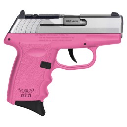 SCCY Industries CPX3TTPKRDRG3 CPX3 RD 380 ACP 101 2.96 Pink PolymerSerrated Stainless Steel SlideFinger Grooved Pink Polymer Gri