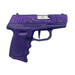 SCCY Industries DVG1RPPU DVG1  SubCompact Frame 9mm Luger 101 3.10 Stainless Quadlock Barrel Purple Glitter Optic ReadySerrated 