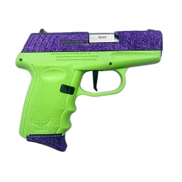 SCCY Industries DVG1DFLG DVG1  SubCompact Frame 9mm Luger 101 3.10 Stainless Quadlock Barrel Purple Glitter Optic ReadySerrated 