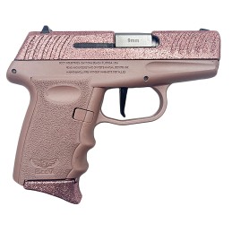 SCCY Industries DVG1RGRG DVG1  SubCompact Frame 9mm Luger 101 3.10 Stainless Quadlock Barrel Rose Gold Glitter Optic ReadySerrat