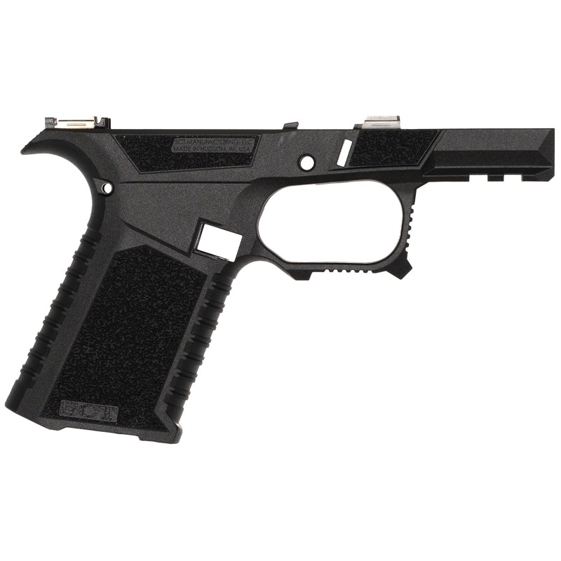 Sct Manufacturing 225020100 Sub Compact  Compatible w Glock 43X48 Black Stainless Steel Frame Aggressive Texture Grip Includes L