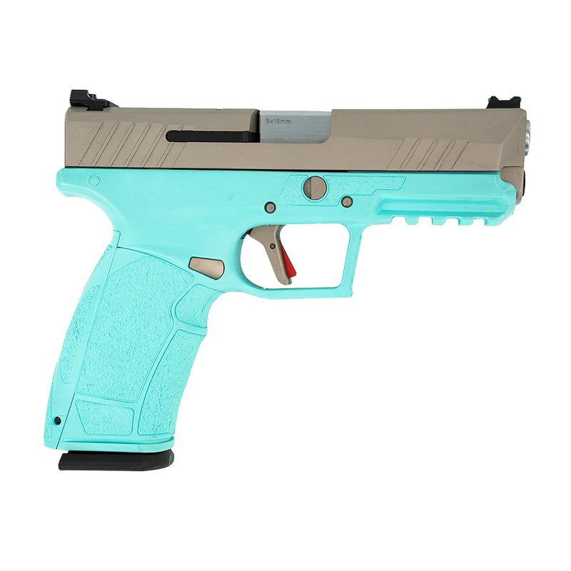 Tisas 15000134 PX9 Carry 9mm Luger 201 181 3.50 Steel Barrel Optic ReadySerrated Carbon Steel Slide Robin Egg Blue Cerakote Poly