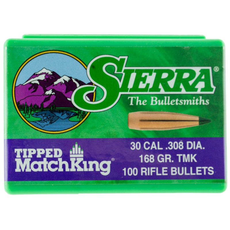 Sierra 7768 Tipped MatchKing  30 Cal .308 168 gr Tipped MatchKing 100 Per Box