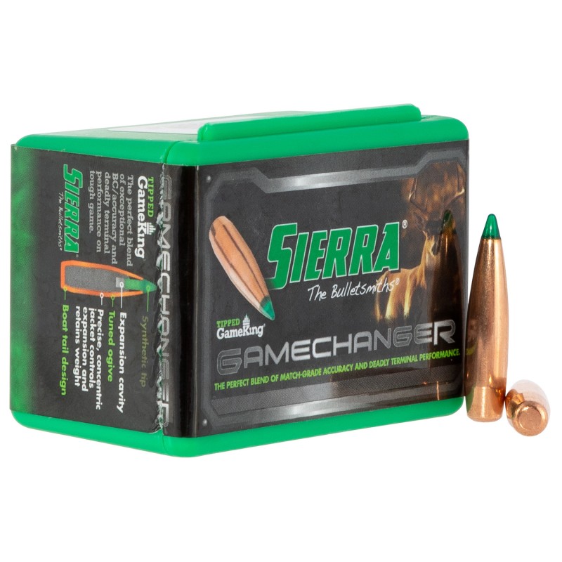 Sierra 4100T Tipped GameKing  6mm .243 90 gr Hollow Point Boa Tail 50 Per Box