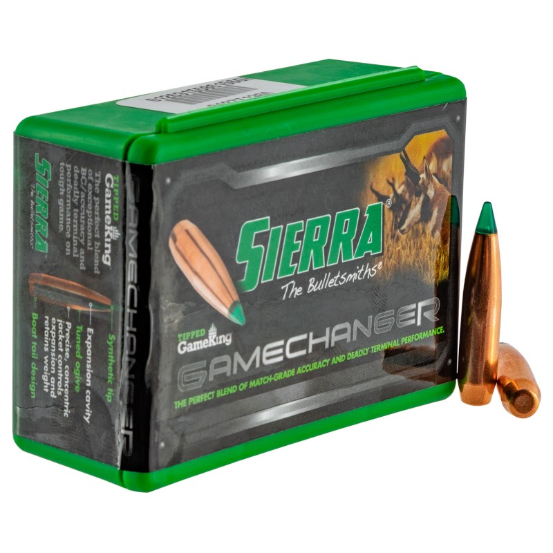 Sierra 4330T Tipped GameKing  6.5 Creedmoor .264 130 gr Hollow Point Boat Tail 50 Per Box