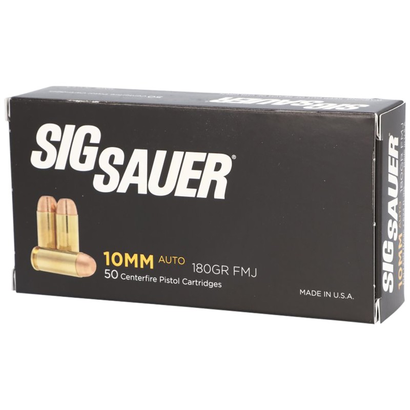 Sig Sauer E10MB150 Elite Ball  10mm Auto 180 gr Full Metal Jacket 50 Per Box 20 Case