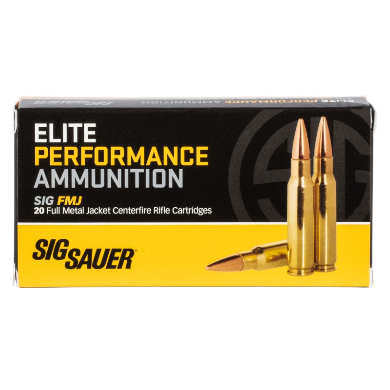 Sig Sauer E308B120 Elite Performance  308 Win 150 gr Full Metal Jacket 20 Per Box 25 Case