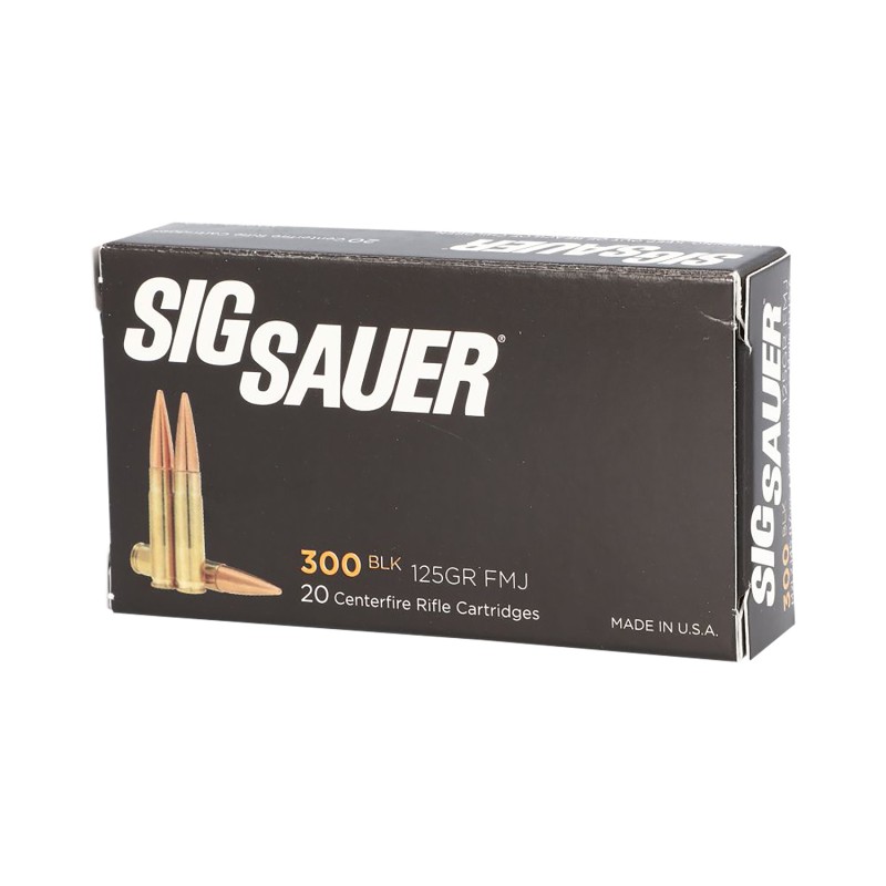 Sig Sauer E300B120 Elite Performance  300 Blackout 125 gr Full Metal Jacket 20 Per Box 25 Case