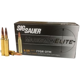 Sig Sauer E556M420 Marksman  5.56x45mm NATO 77 gr Open Tip Match 20 Per Box 10 Case