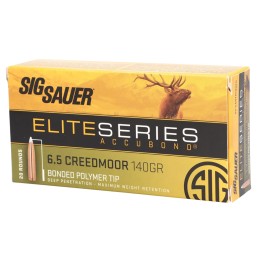 Sig Sauer E65CMAB14020 Elite Hunting  6.5 Creedmoor 140 gr Nosler AccuBond 20 Per Box 10 Case