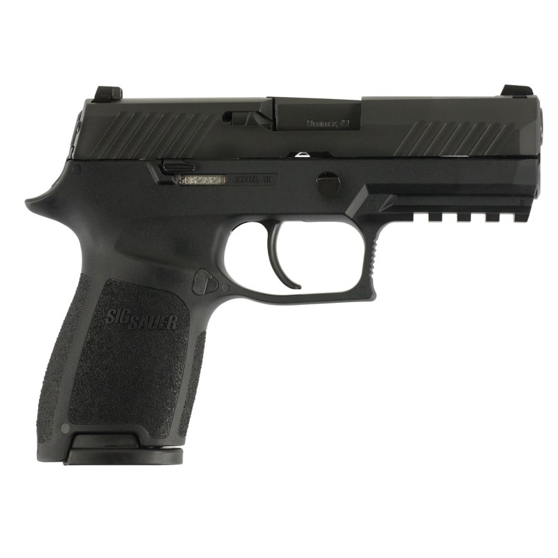 Sig Sauer 320C9B10 P320  Compact 9mm Luger 101 3.90 Carbon Steel Barrel Black Nitron Serrated Slide  Black Stainless Steel Frame