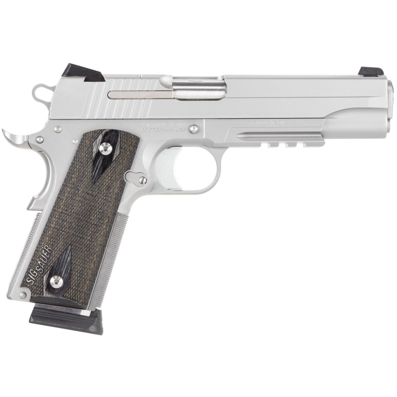 Sig Sauer 1911R45SSSCA 1911 Full Size CA Compliant 45 ACP Caliber with 5 Barrel 81 Capacity Overall Stainless Steel Finish Picat