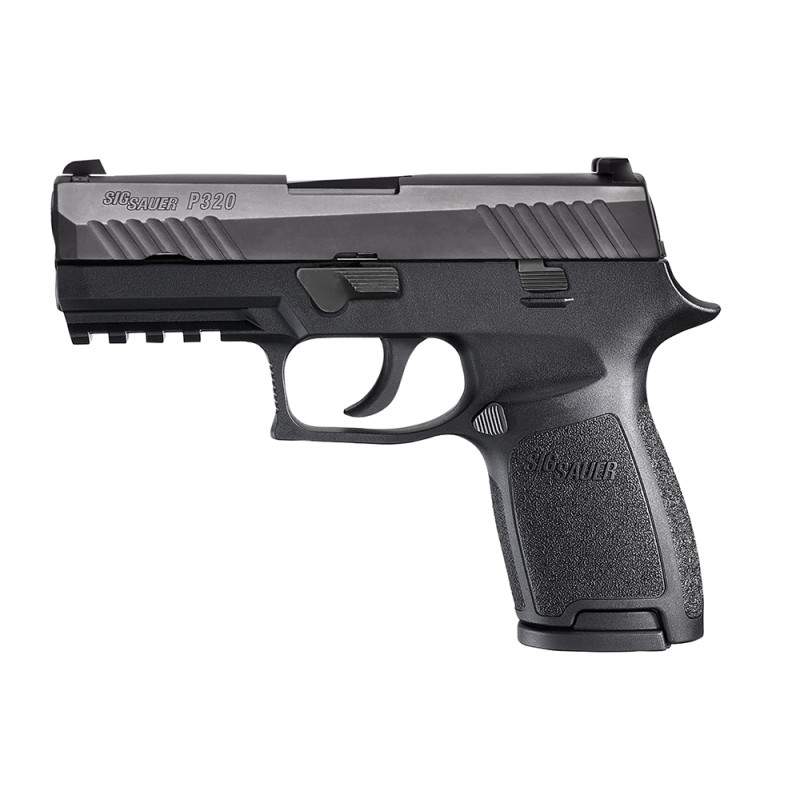 Sig Sauer 320C45BSS P320  Compact 45 ACP 91 3.90 Black Carbon Steel Barrel Black Nitron Serrated Slide Black Stainless Steel Fra