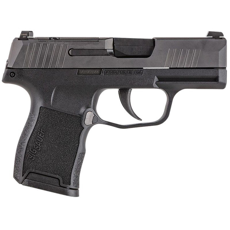 Sig Sauer 365380BSSMS P365  MicroCompact 380 ACP 101 3.10 Black Carbon Steel Barrel Black Nitron Optic ReadySerrated Slide  Fram