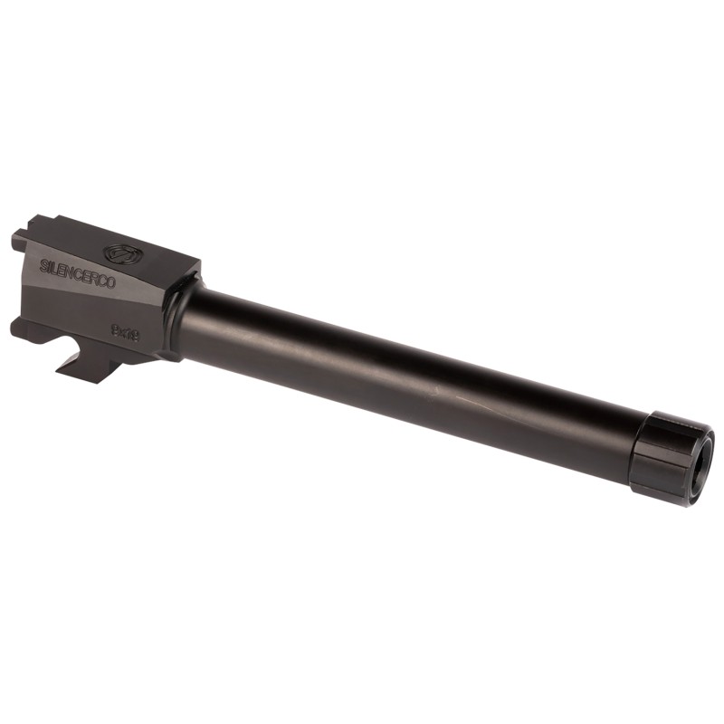 SilencerCo AC2413 Threaded Barrel  5.46 9mm Luger Black Nitride Stainless Steel Fits Sig P320 Full Size