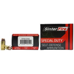 SinterFire Inc SF40125SD Special Duty SD  40 SW 125 gr Lead Free Frangible Hollow Point 20 Per Box 10 Case