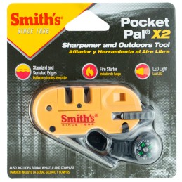 Smiths Products 50364 Pocket Pal X2 Sharpener and Outdoor Tool Hand Held FineMediumCoarse Carbide Ceramic Diamond Sharpener Plas