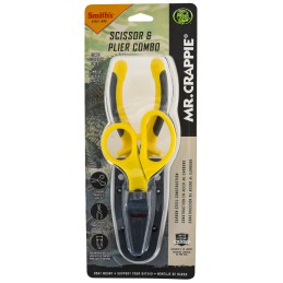 Smiths Products 51297 Mr. Crappie Pliers  Scissor Combo GrayYellow Handle