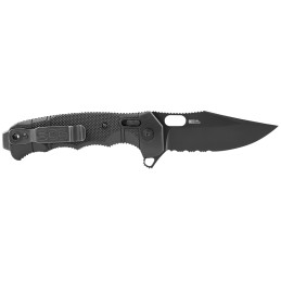 S.O.G SOG12210557 Seal XR 3.90 Folding Clip Point Part Serrated Black Cerakote S35VN SS BladeBlack GRN Handle Includes Belt Clip