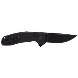 S.O.G SOG12380141 SOGTAC XR 3.39 Folding Clip Point Plain Black TiNi Cryo D2 Steel BladeBlackout G10 Handle Includes Pocket Clip