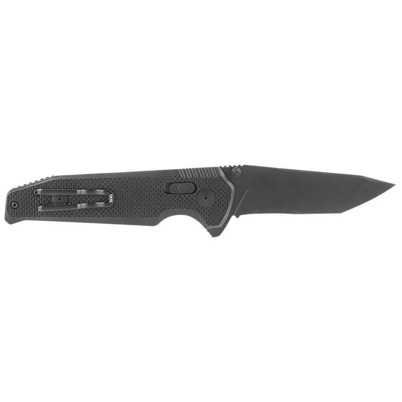 S.O.G SOG125702 Vision XR  3.36 Folding Tanto Part Serrated Black TiNi CTS XHP Steel Blade Black G10 Handle