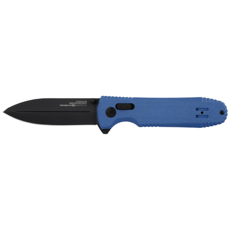 S.O.G SOG12610657 Pentagon XR LTE 3.60 Folding Spear Point TiNi Cryo CTS XHP BladeBlue G10 Handle Includes Belt Clip