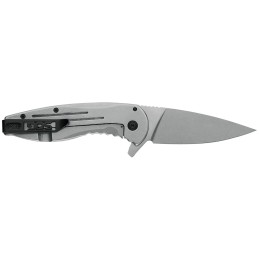 S.O.G SOG14410242 Aegis FLK 3.40 Folding Clip Point Satin 4116 Stainless Steel BladeSilver Stainless Steel Handle Includes Pocke