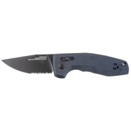 S.O.G SOG153808 SOGTAC Auto Compact 2.94 Folding Straight Back Part Serrated Black TiNi Cryo D2 Steel Blade Black MicroTextured 