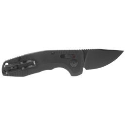 S.O.G SOG15381157 SOGTAC Auto Compact CA 1.96 Folding Straight Back Plain Black TiNi Cryo D2 Steel Blade Black MicroTextured Ano