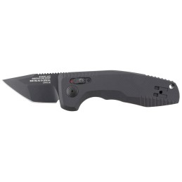 S.O.G SOG153814 SOGTAC Auto Compact CA 1.96 Folding Tanto Plain Black TiNi Cryo D2 Steel Blade Black MicroTextured Anodized Alum