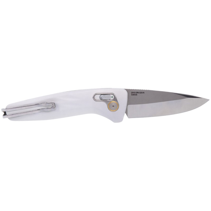 S.O.G SOG15730257 OneZero Auto 3.10 Folding Plain SatinPolished CPM S35VN SS Blade White Sculpted Aluminum Handle