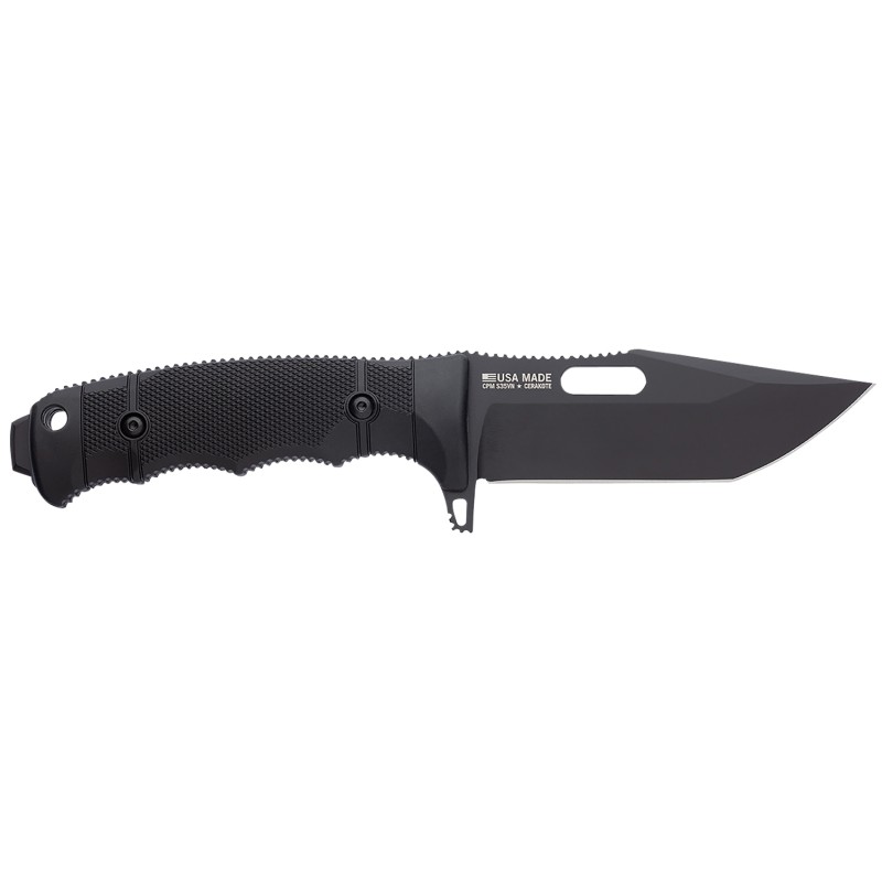 S.O.G SOG17210257 Seal FX 4.30 Fixed Tanto Plain Black Cerakote CPM S35VN SS Blade Black GRNSS Handle Includes Sheath