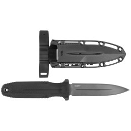 S.O.G SOG17610157 Pentagon FX 4.77 Fixed Spear Point Plain Black Titanium Nitride Cryo CPM S35VN BladeG10 Blackout Handle