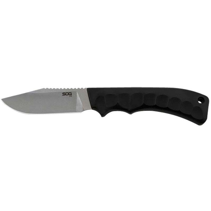 S.O.G SOGACE1001 Ace  3.80 Fixed Clip Point Plain Stonewashed 7Cr17MoV SS Blade Black TPR Handle Includes Sheath