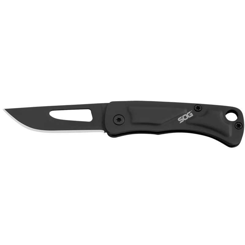 S.O.G SOGCE1002C Centi I 1.40 Folding Straight Back Plain Black Hardcased Stainless Steel BladeBlack Stainless Steel Handle