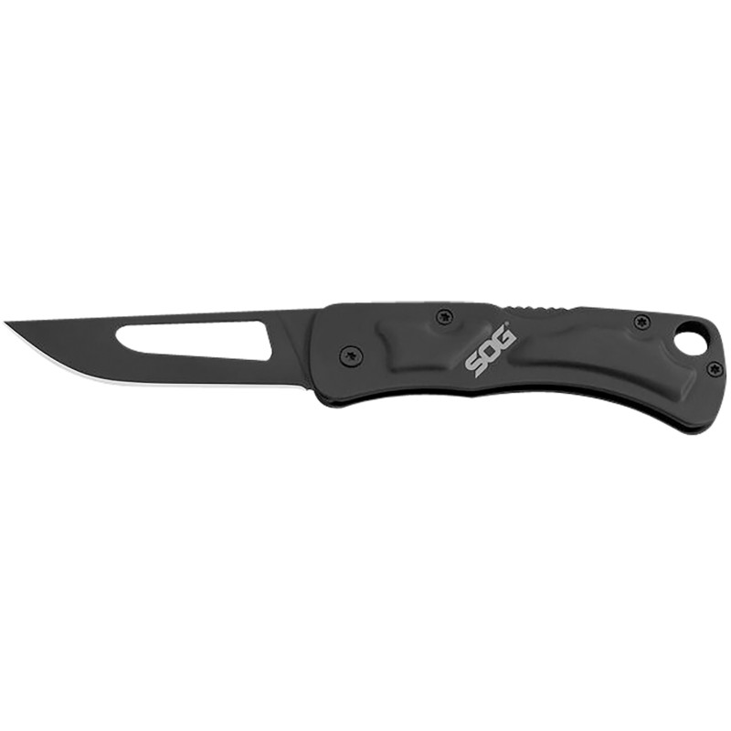 S.O.G SOGCE1012C Centi II 2.10 Folding Straight Back Plain Black Hardcased Stainless Steel BladeBlack Stainless Steel Handle