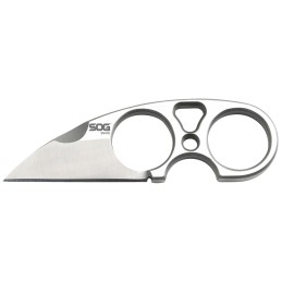 S.O.G SOGJB01KCP Snarl  2.30 Fixed Plain Sheepsfoot Satin 9Cr18MoV SS Blade Silver Stainless Steel Handle