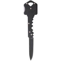 S.O.G SOGKEY101 Key  1.50 Folding Plain Drop Point Black Hardcased 5Cr13MoV SS BladeBlack Stainless Steel Handle