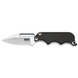 S.O.G SOGNB1002C Instinct Mini 1.90 Fixed Clip Point Plain Satin Polished 5Cr15MoV SS Blade BlackSilver G10SS Handle Includes La