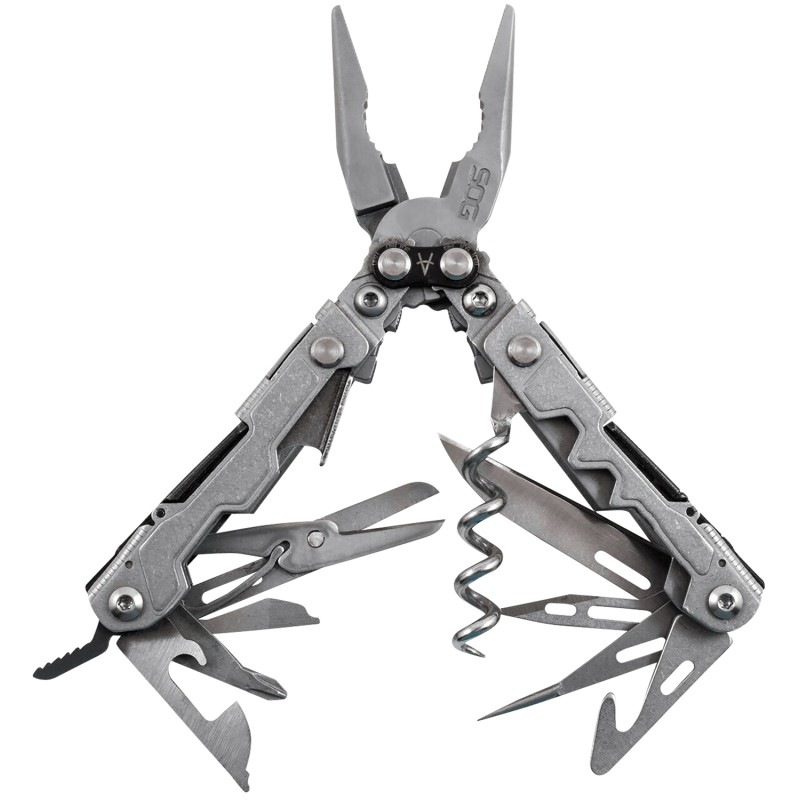 S.O.G SOGPL1001C PowerLitre  Stonewashed 5Cr15MoV Stainless Steel 5.10 Long Features 19 Tools