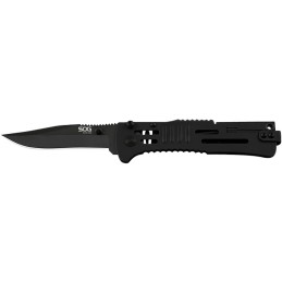 S.O.G SOGSJ32CP SlimJim  3.18 Folding Plain Clip Point Satin AUS8 SS Blade Black Hardcased Stainless Steel Handle