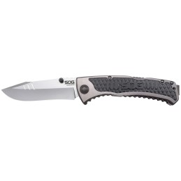 S.O.G SOGSW1011C Sideswipe  3.40 Folding Clip Point Plain Bead Blasted 7Cr15MoV SS Blade Gray Anodized AluminumG10 Handle Includ