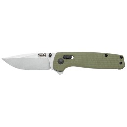 S.O.G SOGTM1022BX Terminus XR 2.95 Folding Clip Point Plain Stonewashed BD1 Steel Blade Olive Drab Textured G10 Handle Features 