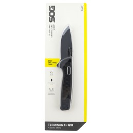 S.O.G SOGTM1027CP Terminus XR 2.95 Folding Clip Point Plain Black TiNi D2 Steel Blade Black G10 Handle Includes Pocket Clip